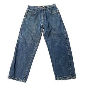 SouthPole Y2K Baggy Wide Leg  Skater Blue Jeans RN82628 Gold Tab 36 (34X29)